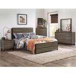 Vestavia Panel Bedroom Set 4 Pc - Grey/Dark Brown